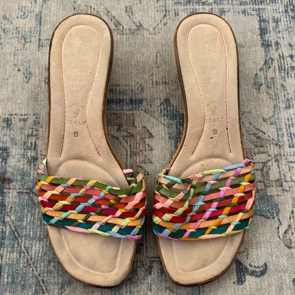 Italian Shoemakers Multicolor Wedge Cork Heel / Size 9 - Picture 1 of 7